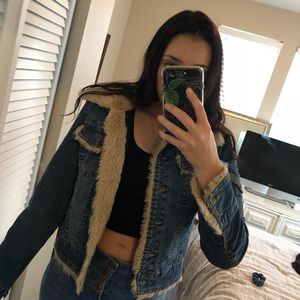 Faux Fur lined jean jacket